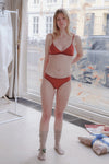 BASERANGE Mississippi bra narrow side series collection bamboo fiber bamboo cotton soft underwear France BAS-BRMI-BL-AU23-SHAOHONG burn red
